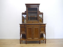 Lade das Bild in den Galerie-Viewer, Jugendstil Bücherschrank Vitrine Regal Mahagoni um 1900 Hoflieferant signiert