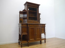 Lade das Bild in den Galerie-Viewer, Jugendstil Bücherschrank Vitrine Regal Mahagoni um 1900 Hoflieferant signiert