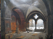 Lade das Bild in den Galerie-Viewer, Nach Hasenpflug Klosterruine im Winter Öl auf Leinwand um 1870