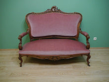 Lade das Bild in den Galerie-Viewer, Barock Rokoko Sofa Dresdner Barock Nussbaum massiv geschnitzt um 1860