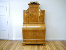 Lade das Bild in den Galerie-Viewer, Empire Biedermeier Sekretär Esche mit Mahagoni Kabinett um 1820 restauriert