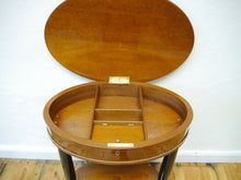 Lade das Bild in den Galerie-Viewer, Biedermeier Empire Nähtisch Mahagoni Vollsäulen um 1870 restauriert