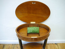 Lade das Bild in den Galerie-Viewer, Biedermeier Empire Nähtisch Mahagoni Vollsäulen um 1870 restauriert