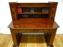 Lade das Bild in den Galerie-Viewer, Empire Biedermeier Schreibtisch Mahagoni Intarsien um 1900 frisch restauriert