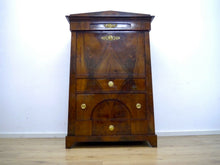 Lade das Bild in den Galerie-Viewer, Konischer Biedermeier Sekretär Mahagoni mit Schinkeldach um1815 Originalzustand