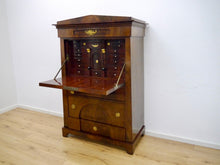 Lade das Bild in den Galerie-Viewer, Konischer Biedermeier Sekretär Mahagoni mit Schinkeldach um1815 Originalzustand