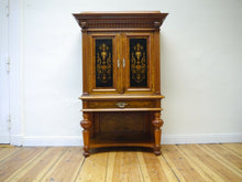 Lade das Bild in den Galerie-Viewer, Gründerzeit Kabinett Schrank Stollenschrank Stollenkabinett Nussbaum um 1880
