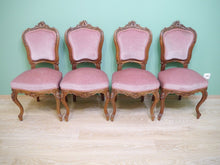 Lade das Bild in den Galerie-Viewer, 4 Rokoko Stühle Nussbaum massiv geschnitzt Schellack um 1860