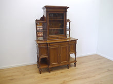 Lade das Bild in den Galerie-Viewer, Jugendstil Bücherschrank Vitrine Regal Mahagoni um 1900 Hoflieferant signiert