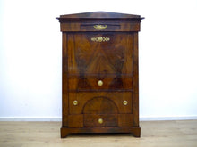 Lade das Bild in den Galerie-Viewer, Konischer Biedermeier Sekretär Mahagoni mit Schinkeldach um1815 Originalzustand