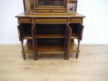 Lade das Bild in den Galerie-Viewer, Jugendstil Bücherschrank Vitrine Regal Mahagoni um 1900 Hoflieferant signiert