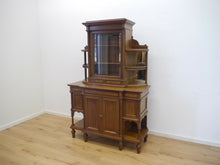 Lade das Bild in den Galerie-Viewer, Jugendstil Bücherschrank Vitrine Regal Mahagoni um 1900 Hoflieferant signiert