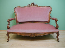 Lade das Bild in den Galerie-Viewer, Barock Rokoko Sofa Dresdner Barock Nussbaum massiv geschnitzt um 1860