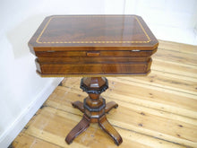 Lade das Bild in den Galerie-Viewer, Biedermeier Empire Nähtisch Mahagoni Fadenintarsien um 1820 restauriert