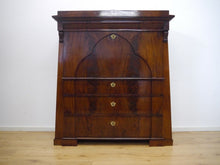 Lade das Bild in den Galerie-Viewer, Konischer Biedermeier Sekretär Mahagoni mit Schinkeldach um1820 Geheimfächer