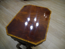 Lade das Bild in den Galerie-Viewer, Biedermeier Doppel Lyra Nähtisch Mahagoni um 1820 restauriert