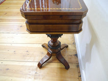 Lade das Bild in den Galerie-Viewer, Biedermeier Empire Nähtisch Mahagoni Fadenintarsien um 1820 restauriert