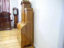 Lade das Bild in den Galerie-Viewer, Empire Biedermeier Sekretär Esche mit Mahagoni Kabinett um 1820 restauriert