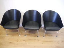 Lade das Bild in den Galerie-Viewer, Sessel Stühle Leder 3 Stück Jorgen Kastholm um 1980