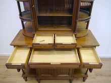Lade das Bild in den Galerie-Viewer, Jugendstil Bücherschrank Vitrine Regal Mahagoni um 1900 Hoflieferant signiert