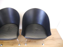 Lade das Bild in den Galerie-Viewer, Sessel Stühle Leder 3 Stück Jorgen Kastholm um 1980