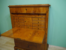 Lade das Bild in den Galerie-Viewer, Empire Biedermeier Sekretär Ulme Wurzelfurnier um 1820 restauriert
