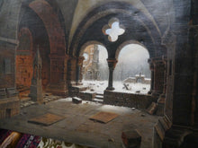 Lade das Bild in den Galerie-Viewer, Nach Hasenpflug Klosterruine im Winter Öl auf Leinwand um 1870

