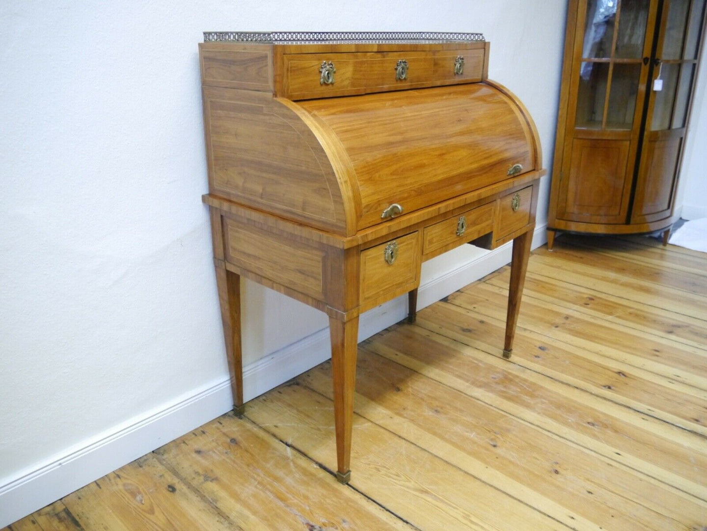 Biedermeier Sekretär Rosenholz auf Eiche furniert Schellack poliert um 1800