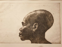 Lade das Bild in den Galerie-Viewer, Charles Wilbert White 1974 Profile  Radierung in Braun angebliche Auflage 10 Stk
