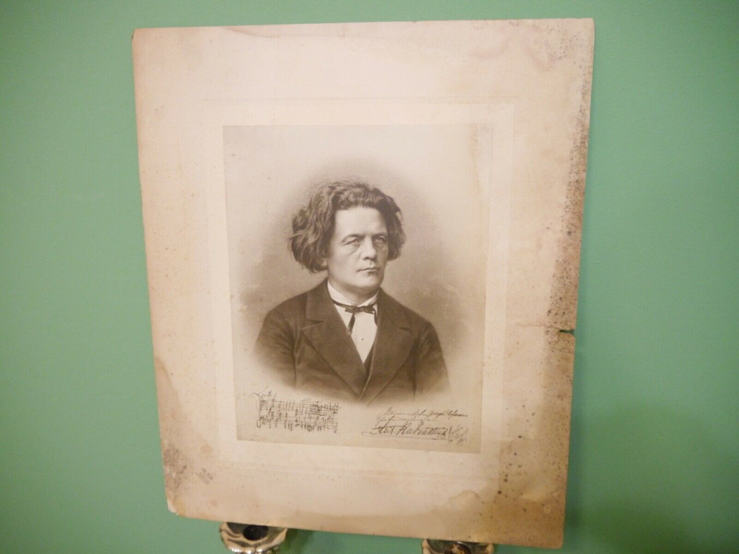 Anton Rubinstein 1829 -1894 Portraitphotographie eigenhändiger Unterschrift