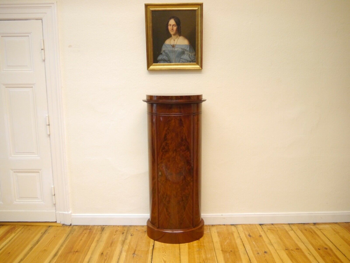Empire Biedermeier Pfeiler Tonnen Schrank Säule Podest Regal Mahagoni  1820