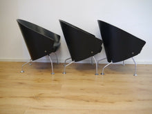 Lade das Bild in den Galerie-Viewer, Sessel Stühle Leder 3 Stück Jorgen Kastholm um 1980
