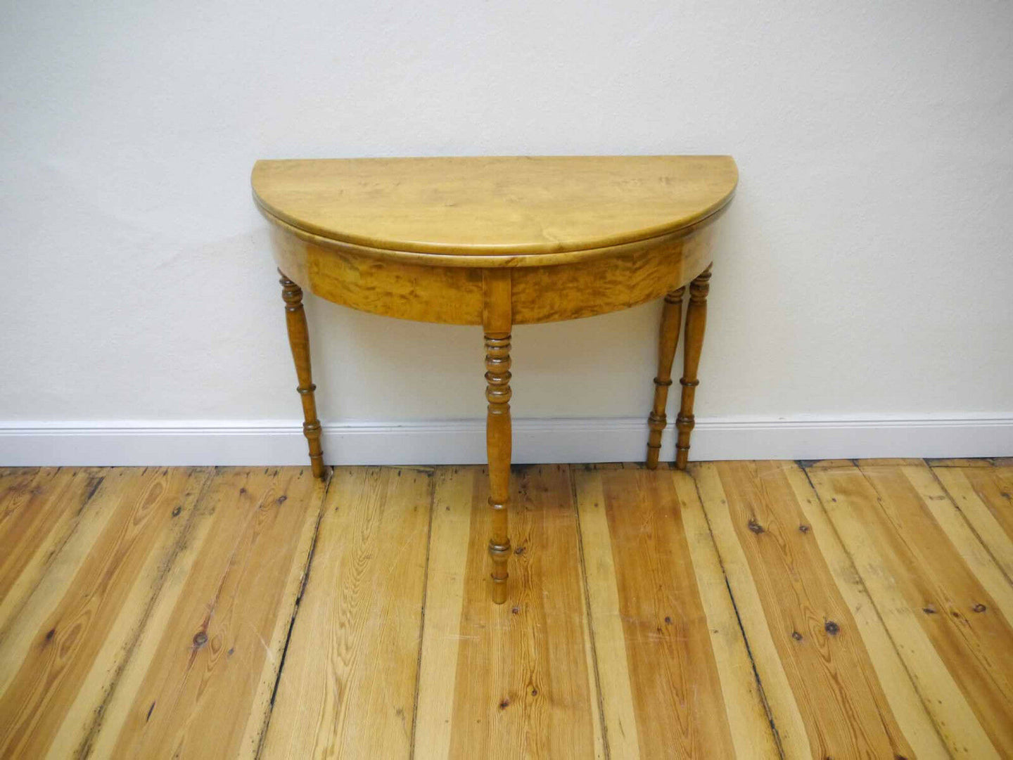 Biedermeier Klapptisch Tisch - Demi Lune - Konsole - Birke um 1830