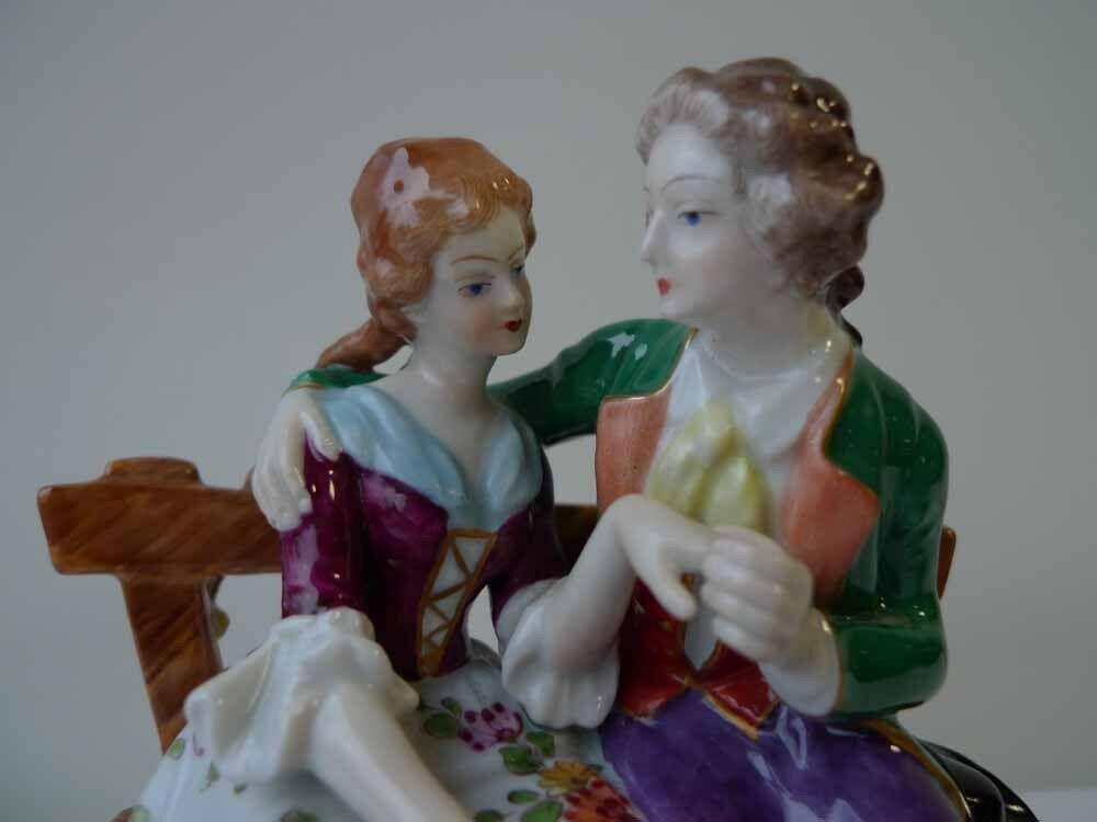 Alte Porzellan Figur, Gruppe Volkstedt Thüringen 19. Jahrhundert